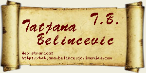 Tatjana Belinčević vizit kartica